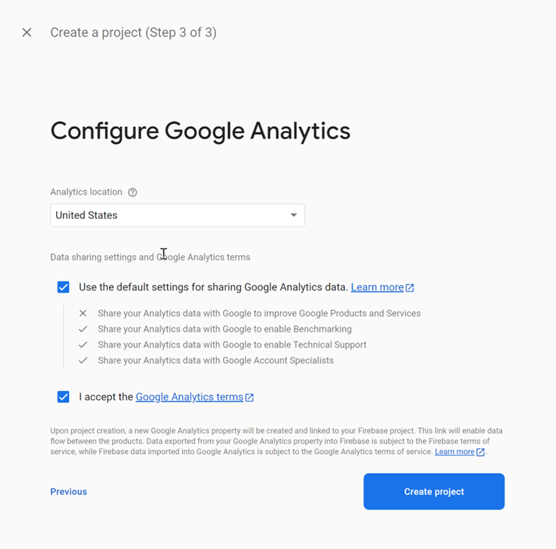 configure google analytics for creating free extension