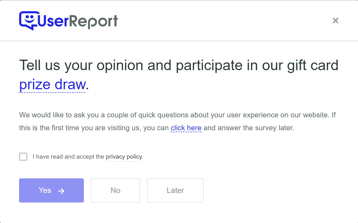 Survey Widget from UserReport